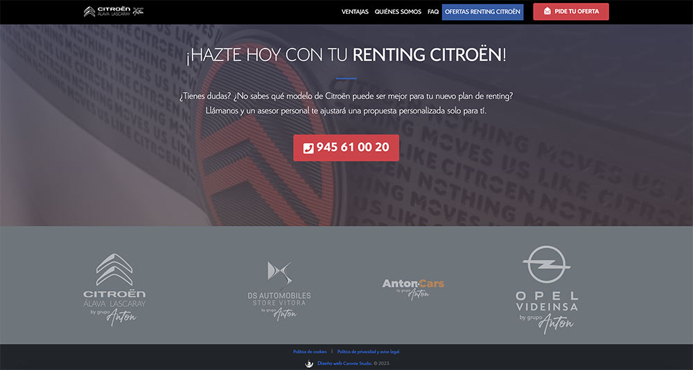 Nueva web de renting Citroën